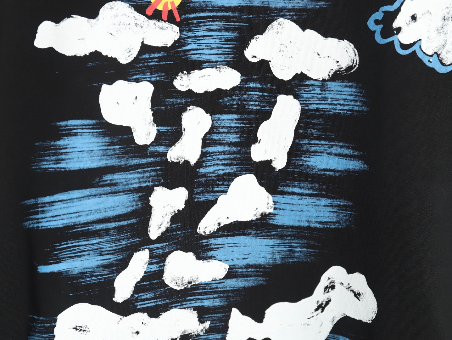 Louis Vuitton Back Painted Cloud Graffiti Short Sleeve T-shirt TSK1