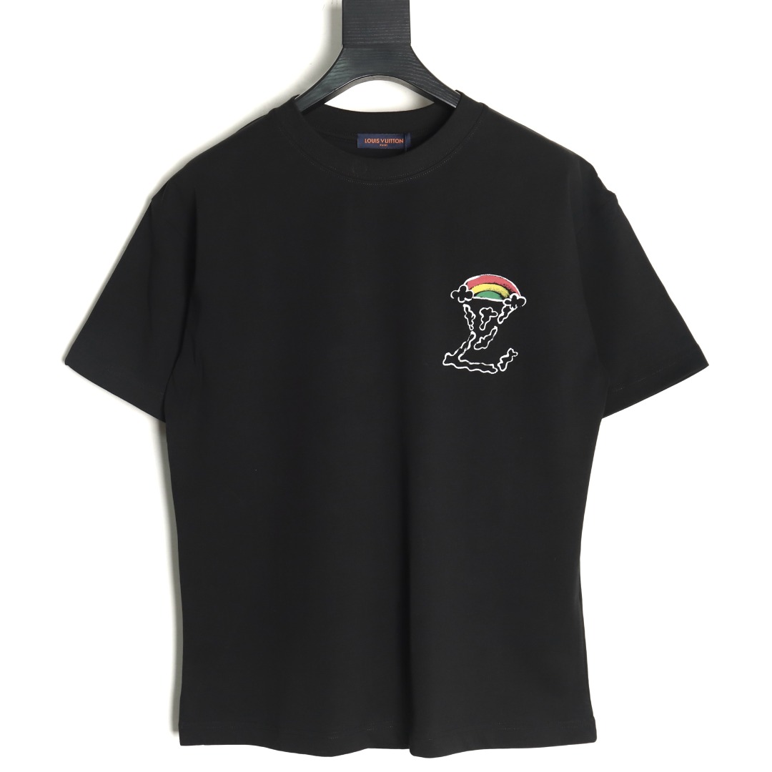 Louis Vuitton Back Painted Cloud Graffiti Short Sleeve T-shirt TSK1