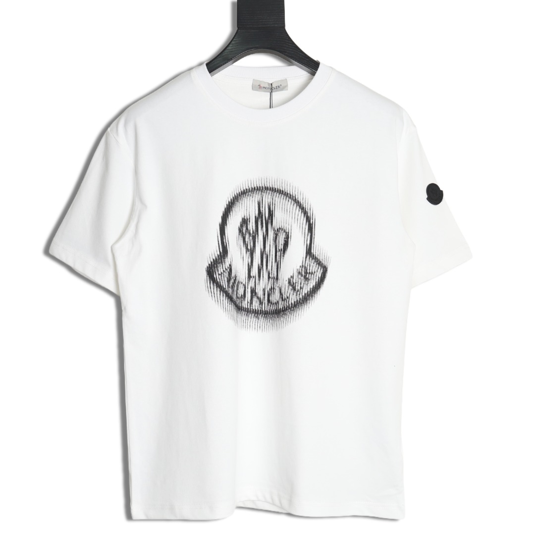Moncler pixel blurred logo print short sleeves