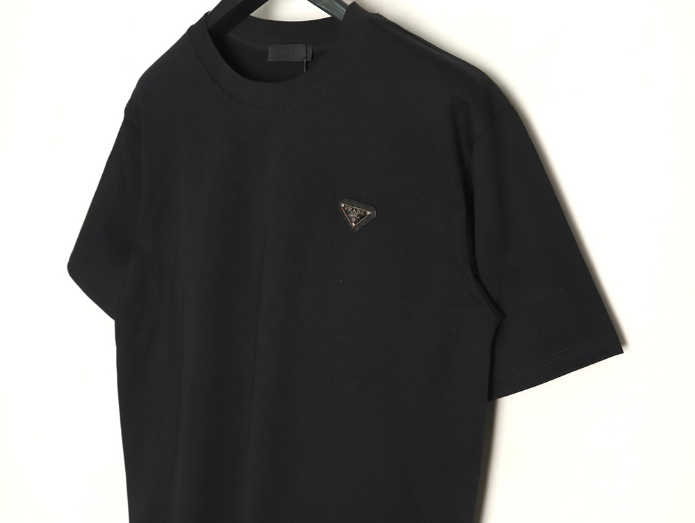 Prada Chest Triangle Logo Back Hem Letters Short Sleeves
