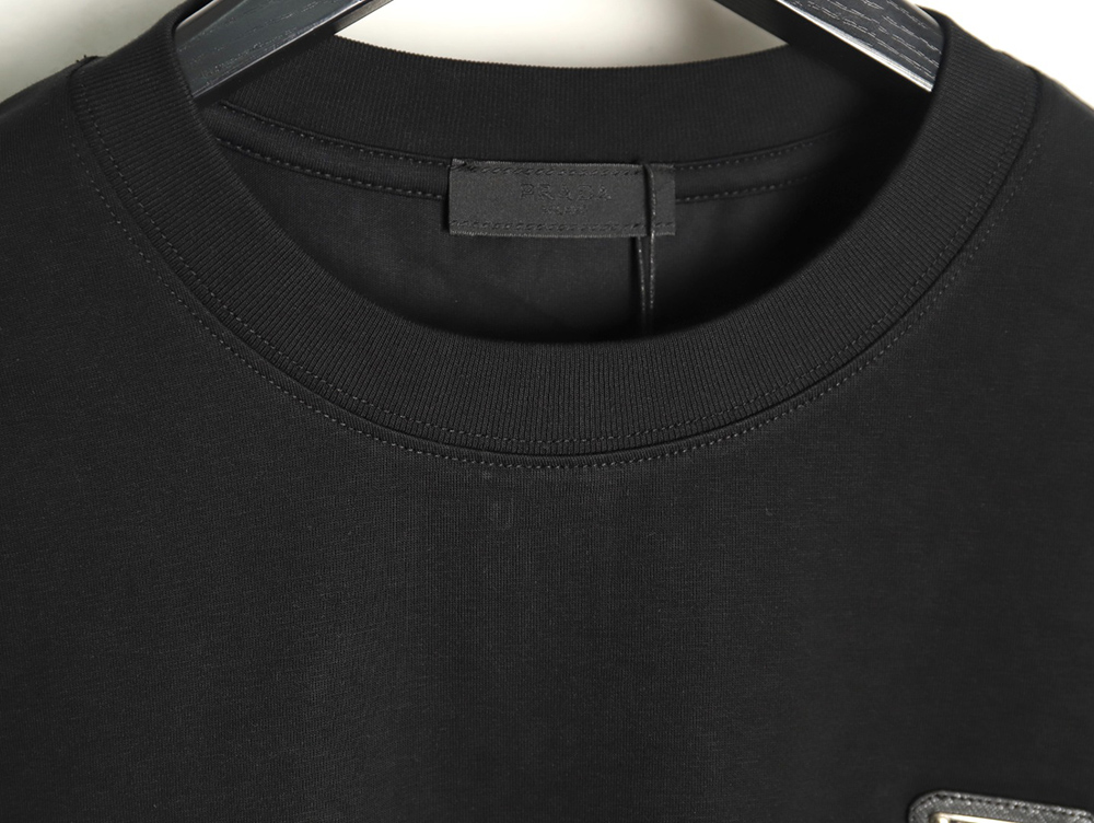 Prada Chest Triangle Logo Back Hem Letters Short Sleeves