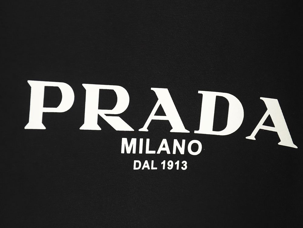 Prada Chest Triangle Logo Back Hem Letters Short Sleeves