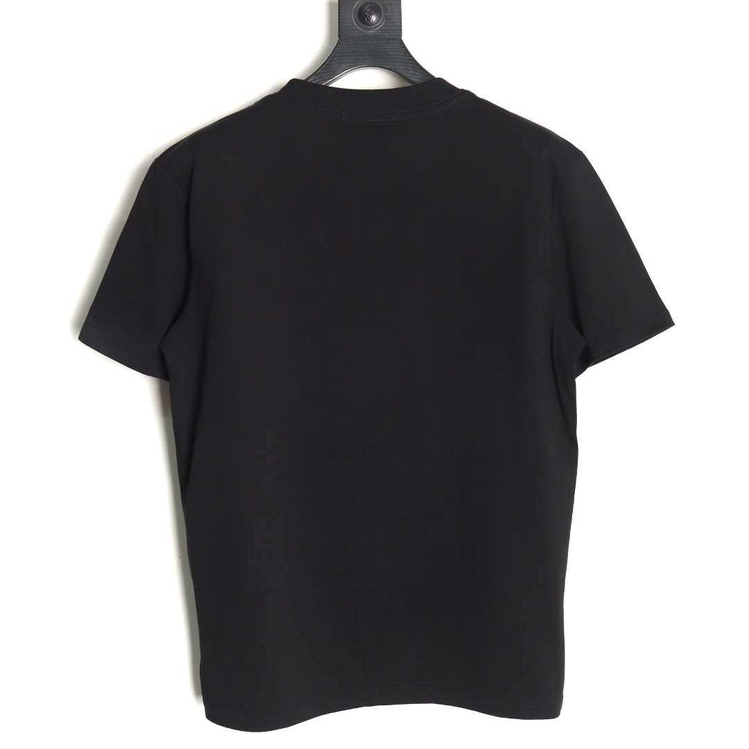 Prada neckline letter embroidery triangle logo short sleeves TSK1