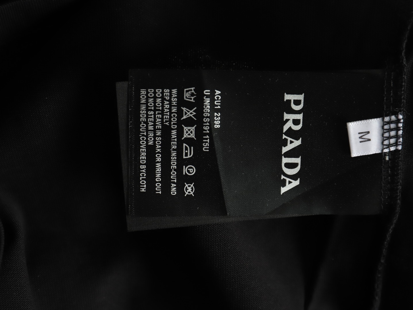 Prada neckline letter embroidery triangle logo short sleeves TSK1