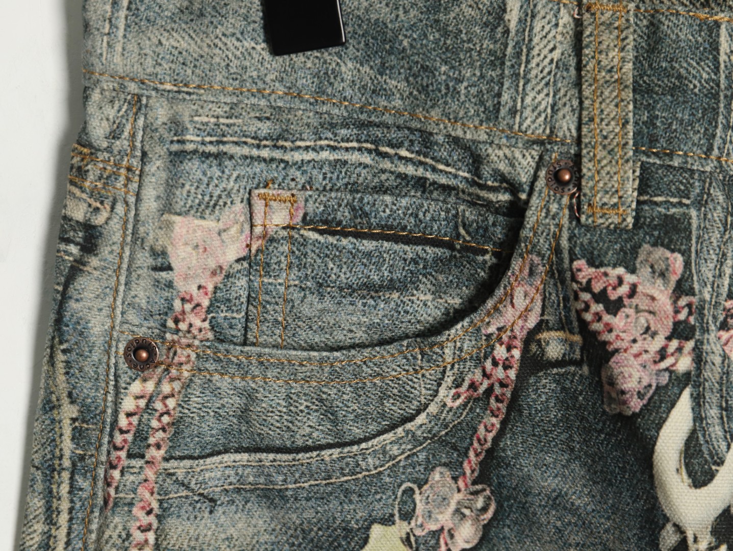 Acne Studios 1981M candy chain print denim trousers