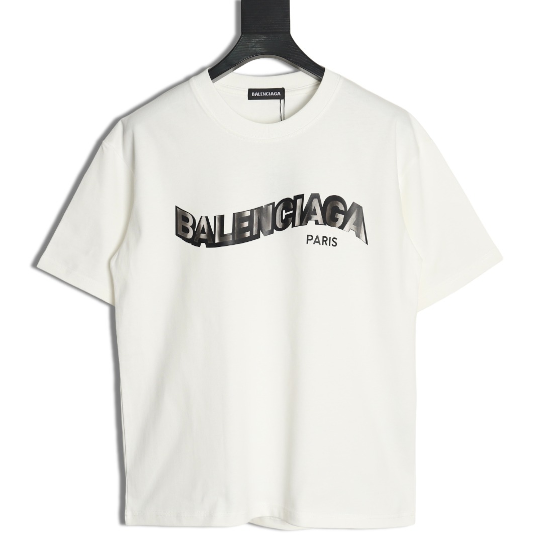 Balenciaga Twisted Letters Short Sleeve T-Shirt