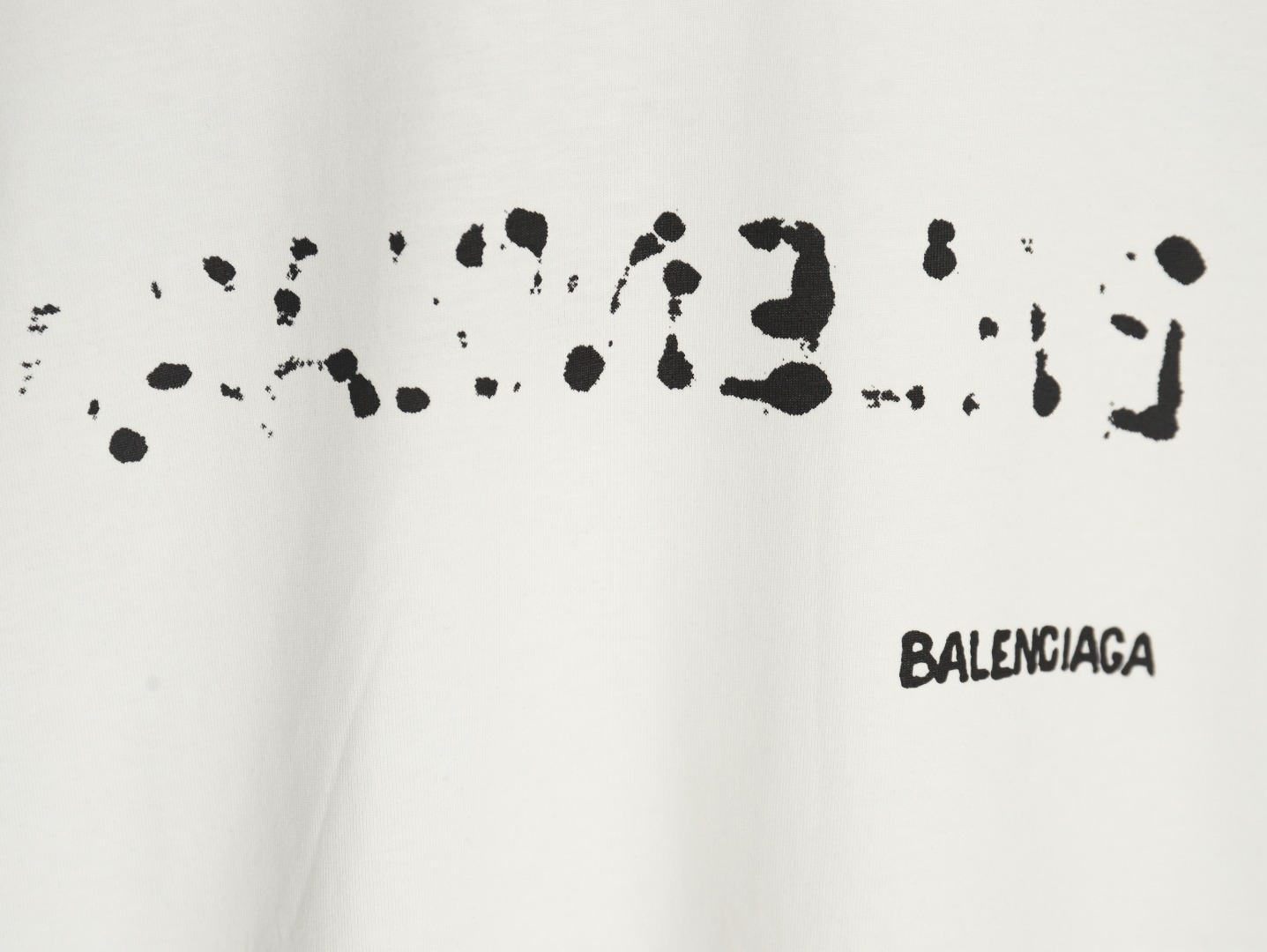 Balenciaga Hand-painted graffiti print washed short-sleeves