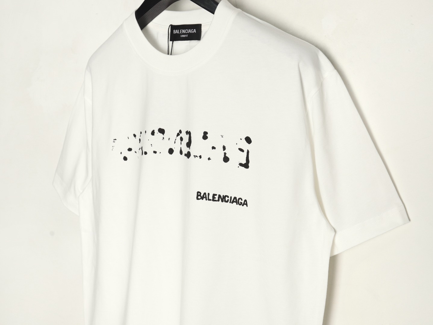 Balenciaga Hand-painted graffiti print washed short-sleeves
