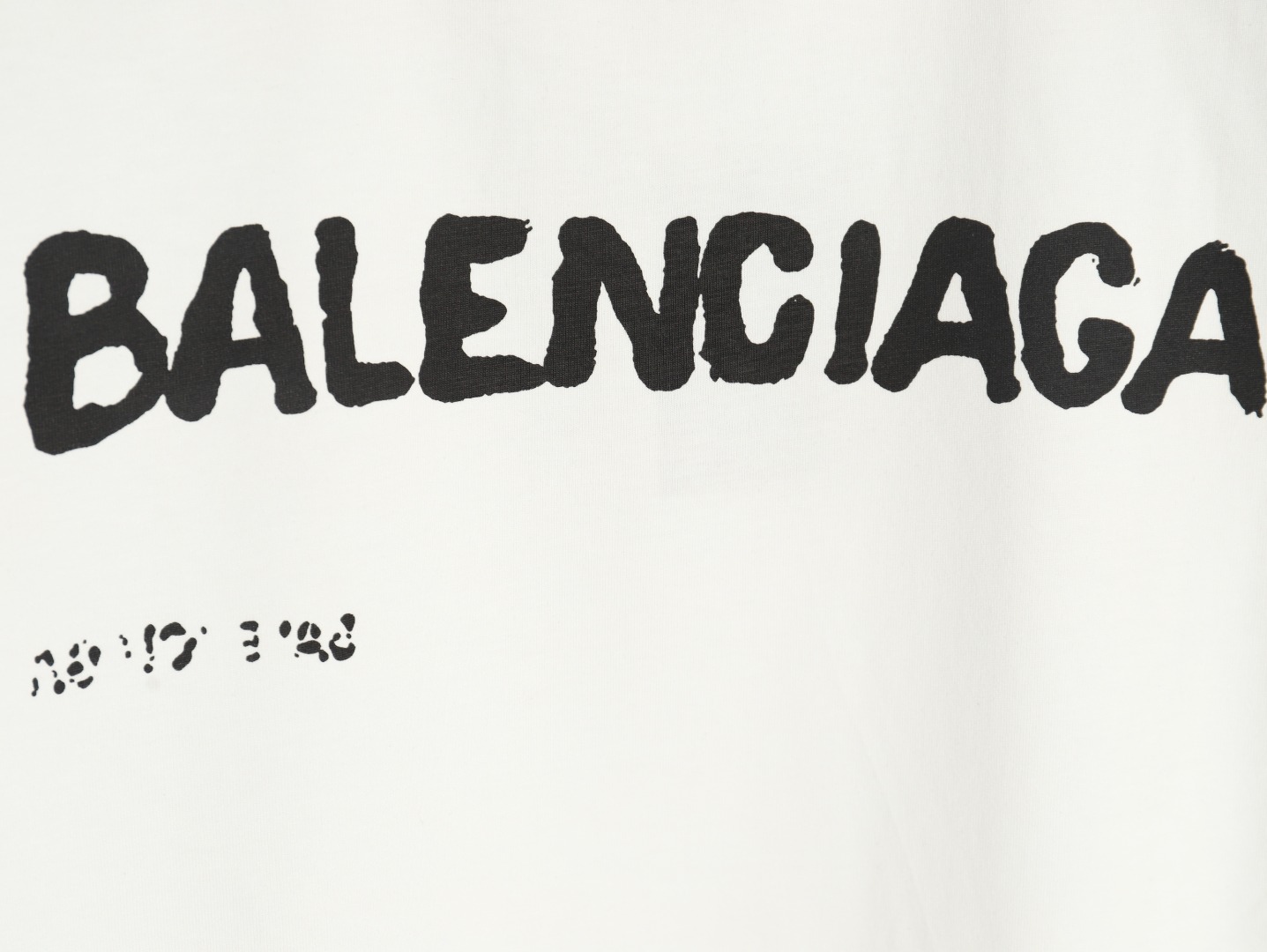 Balenciaga Hand-painted graffiti print washed short-sleeves