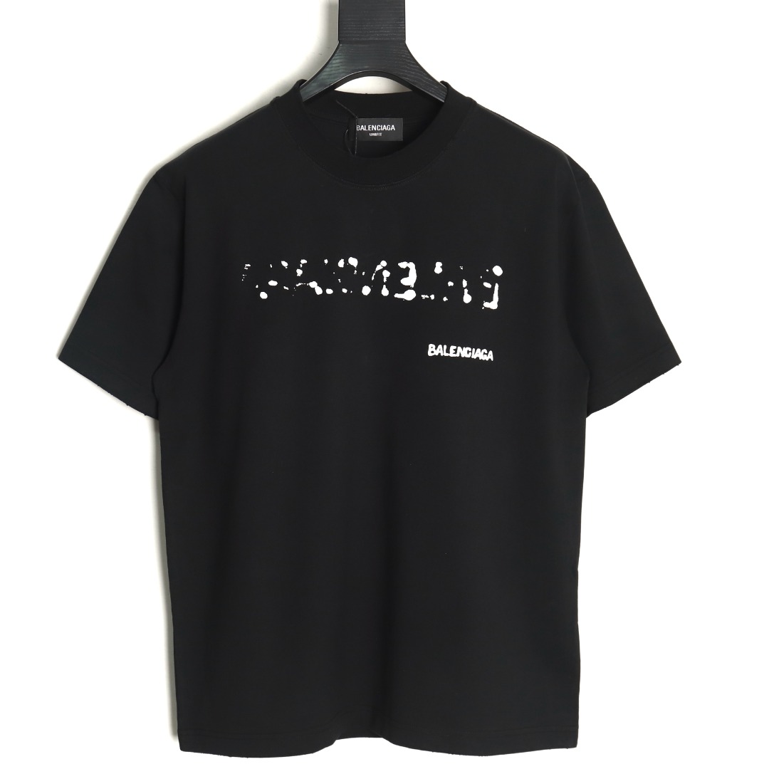 Balenciaga Hand-painted graffiti print washed short-sleeves TSK1