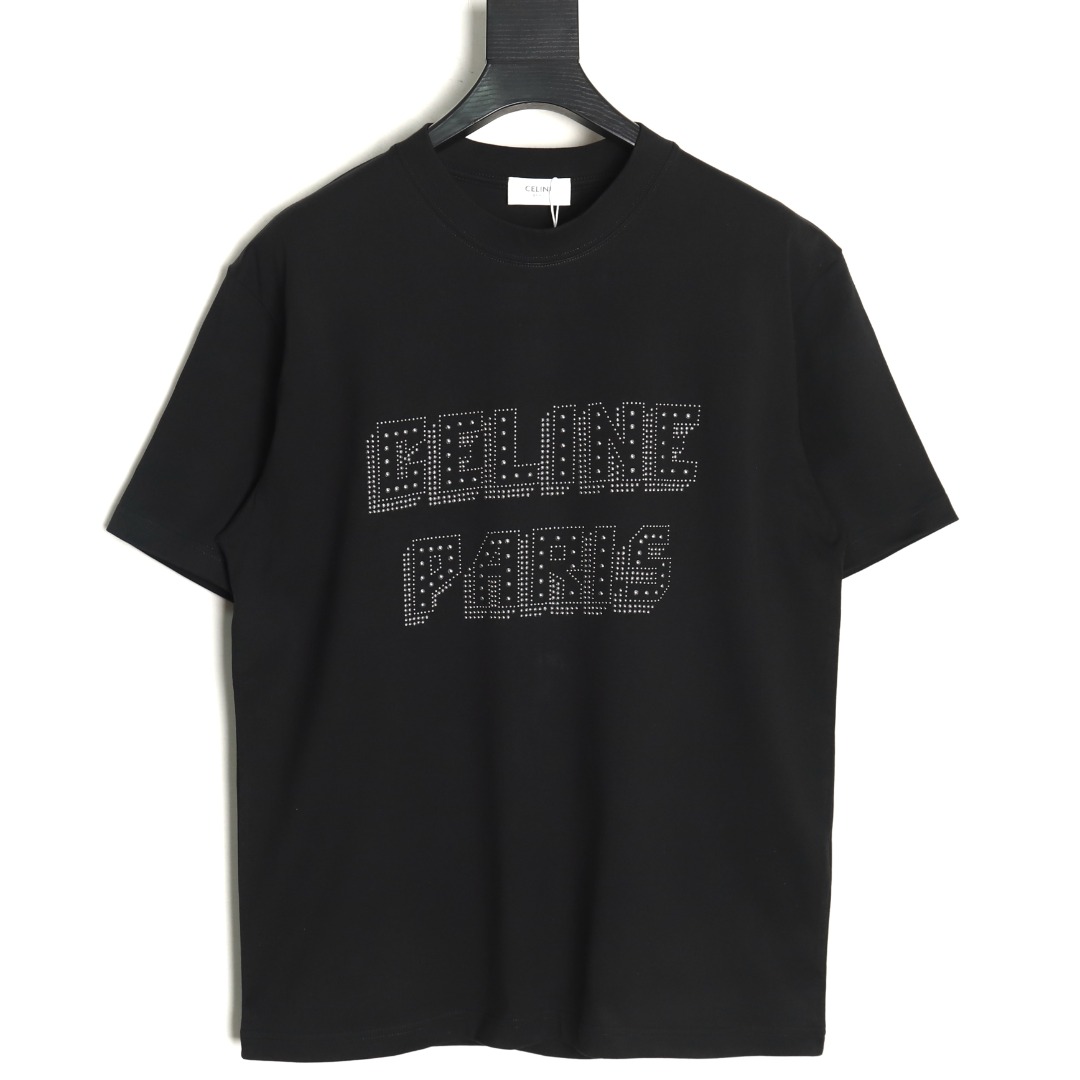 Celine rivet letter heavy industry short sleeves