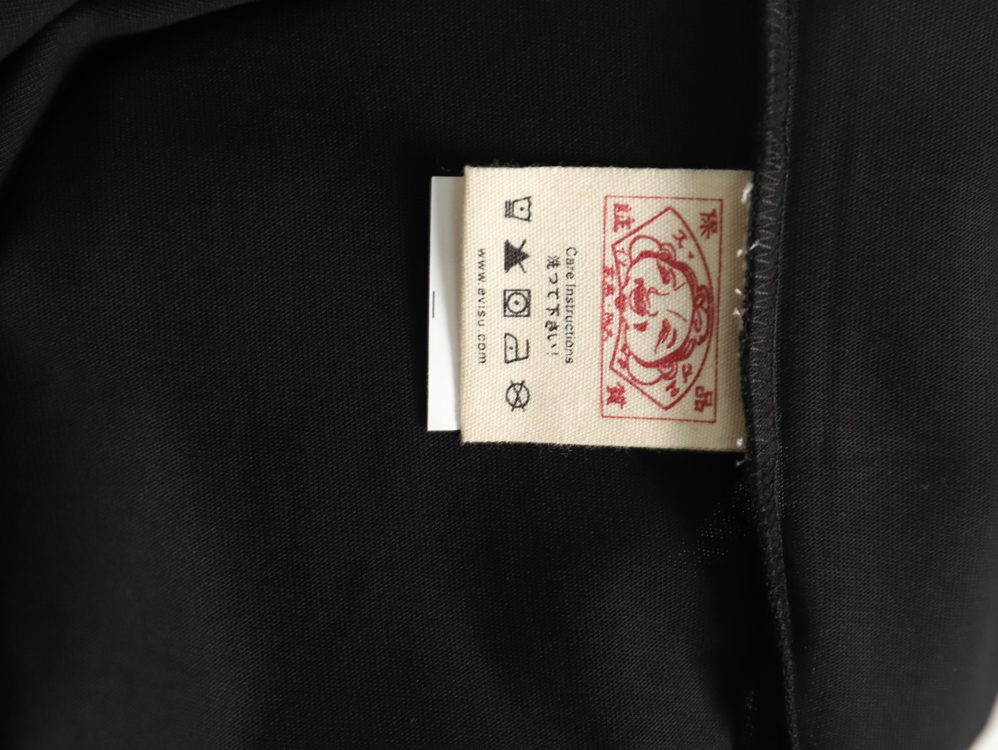 Evisu brocade seagull embroidered short sleeves