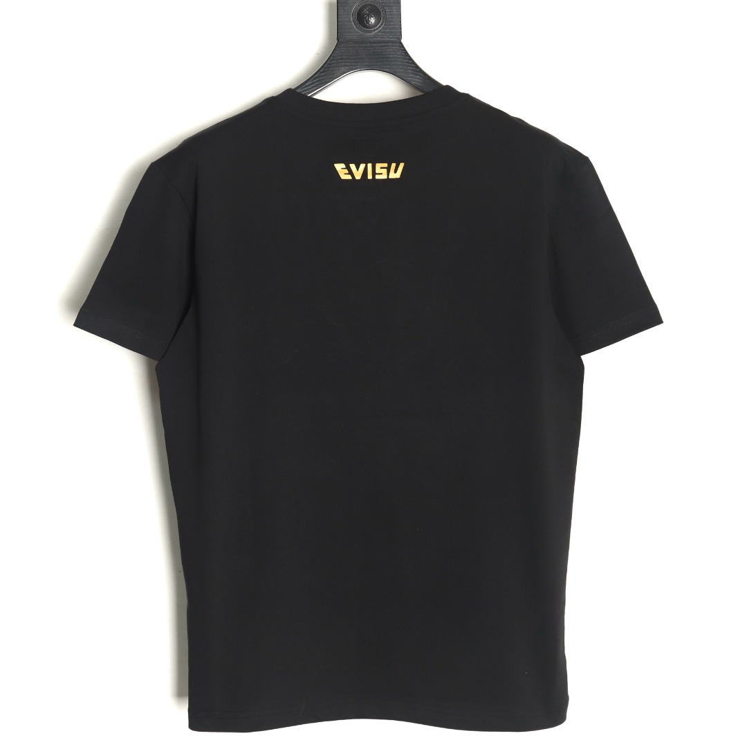 Evisu brocade seagull embroidered short sleeves