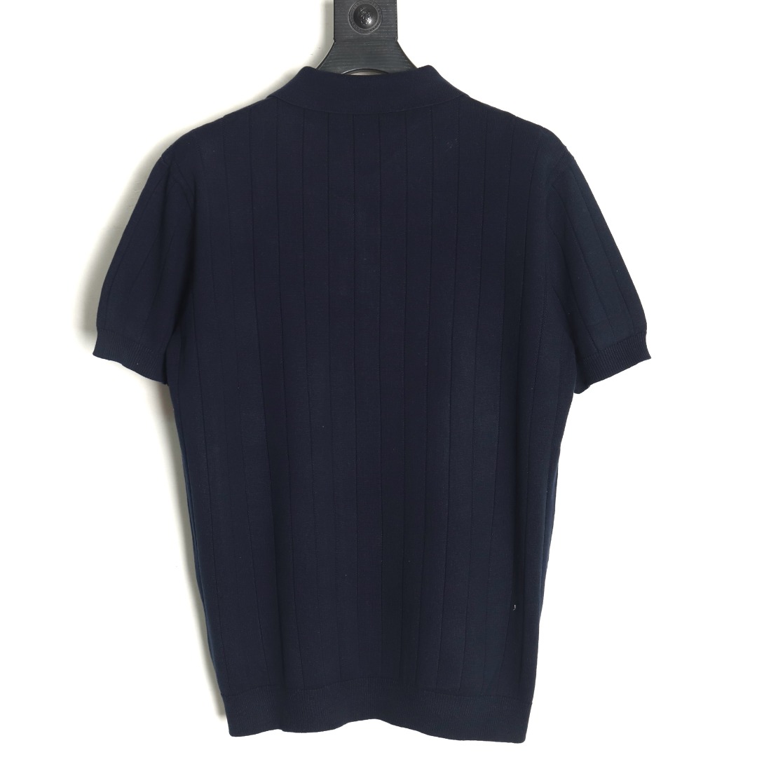 Gucci Double G jacquard cable-knit Polo short sleeves TSK1