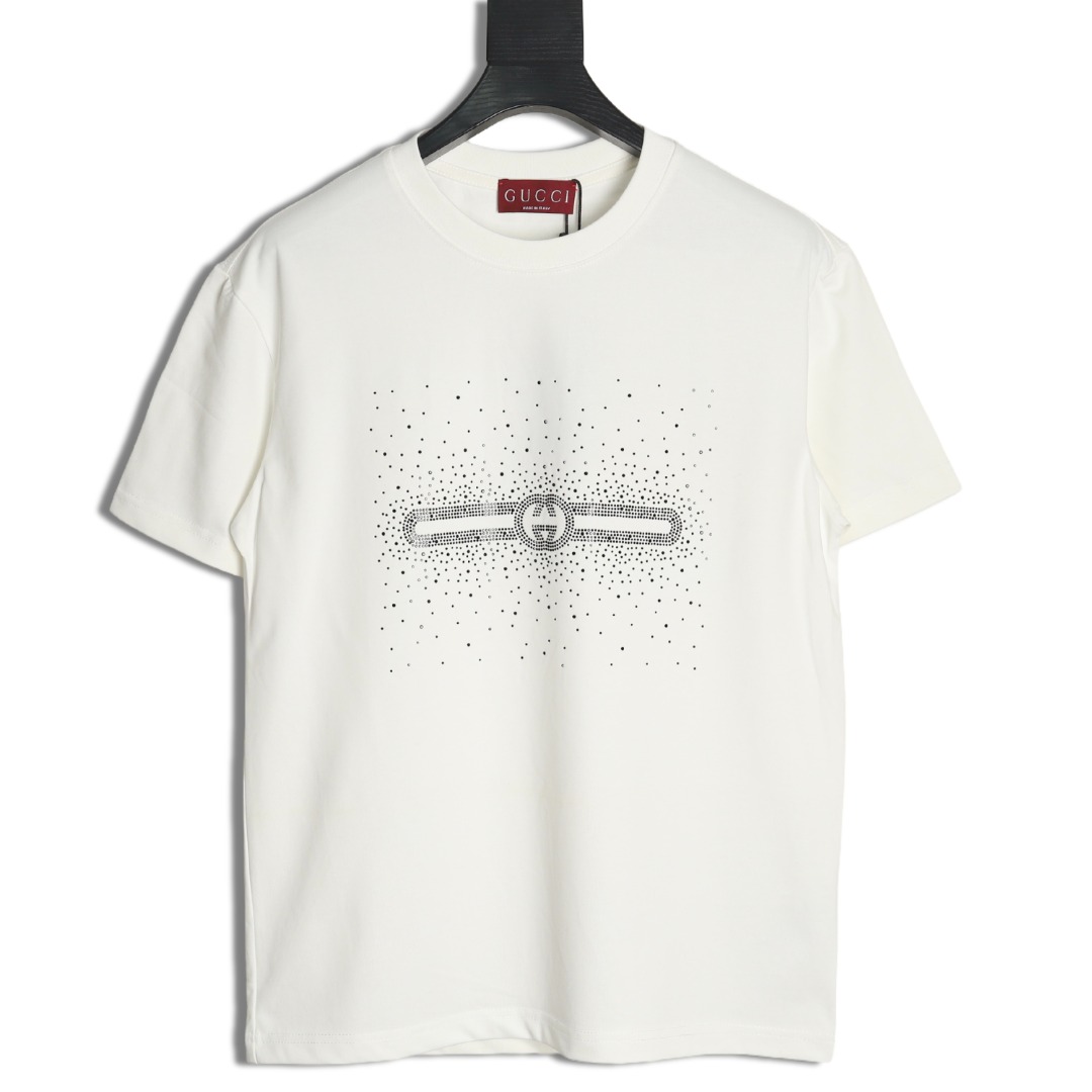 Gucci hot rhinestone letter logo short sleeves