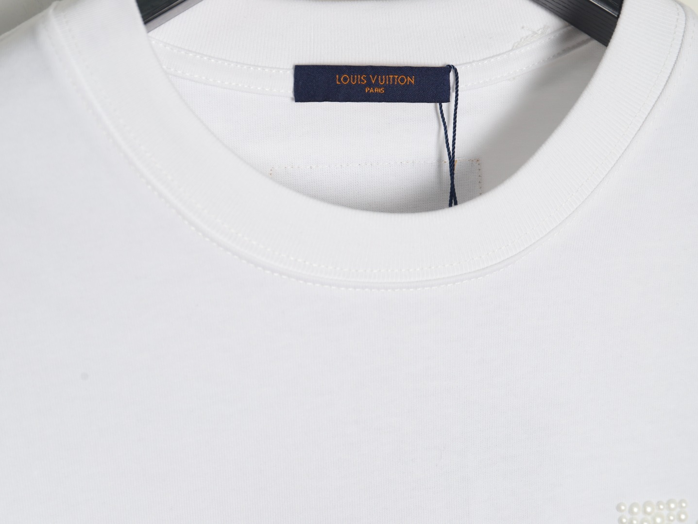 Louis Vuitton pearl hot diamond letter logo short sleeve