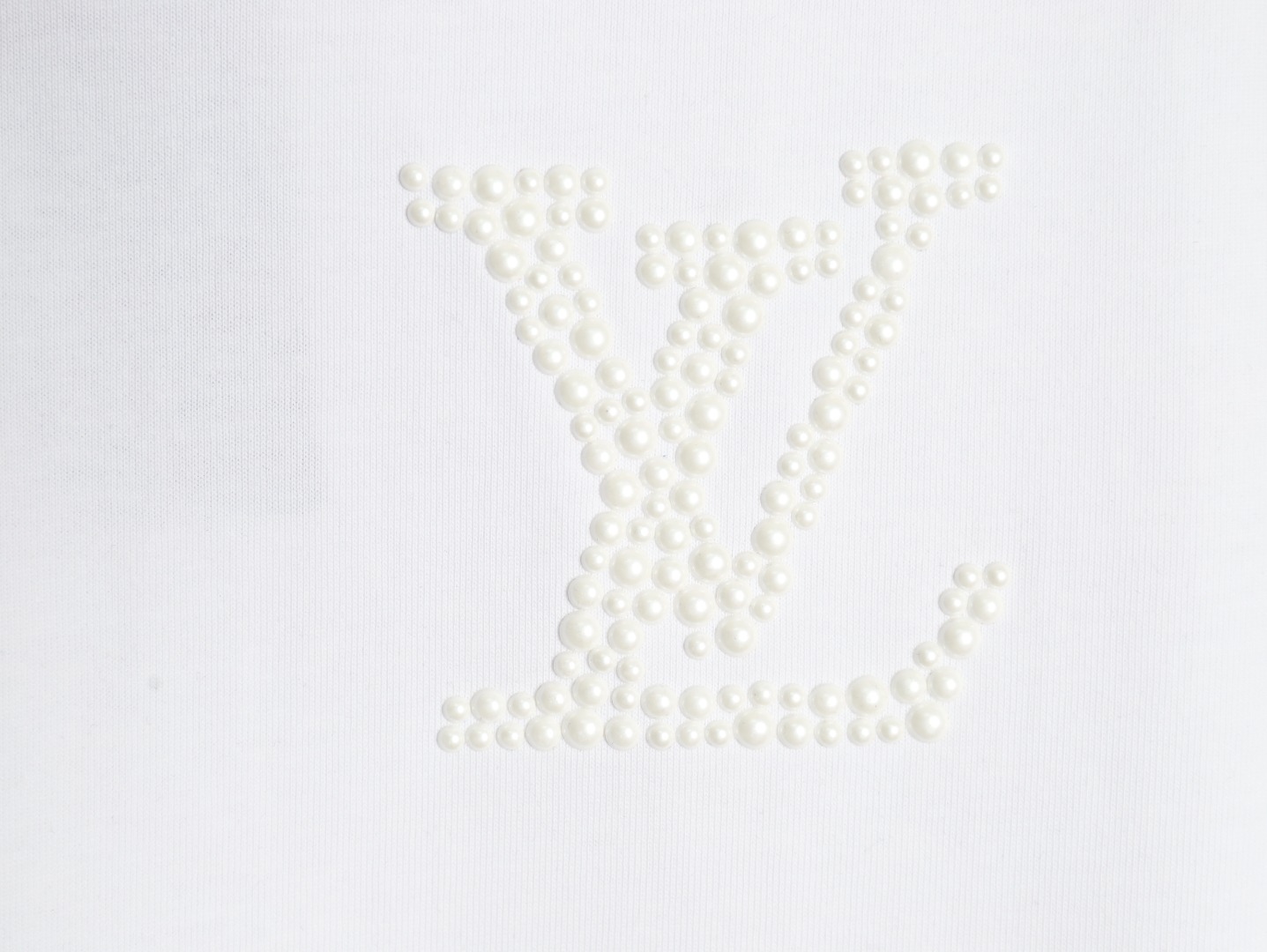 Louis Vuitton pearl hot diamond letter logo short sleeve