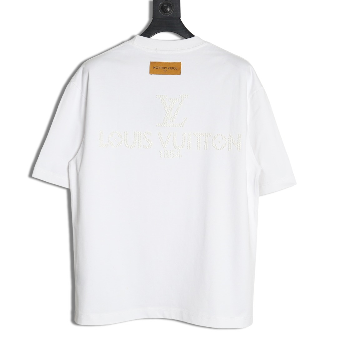 Louis Vuitton pearl hot diamond letter logo short sleeve