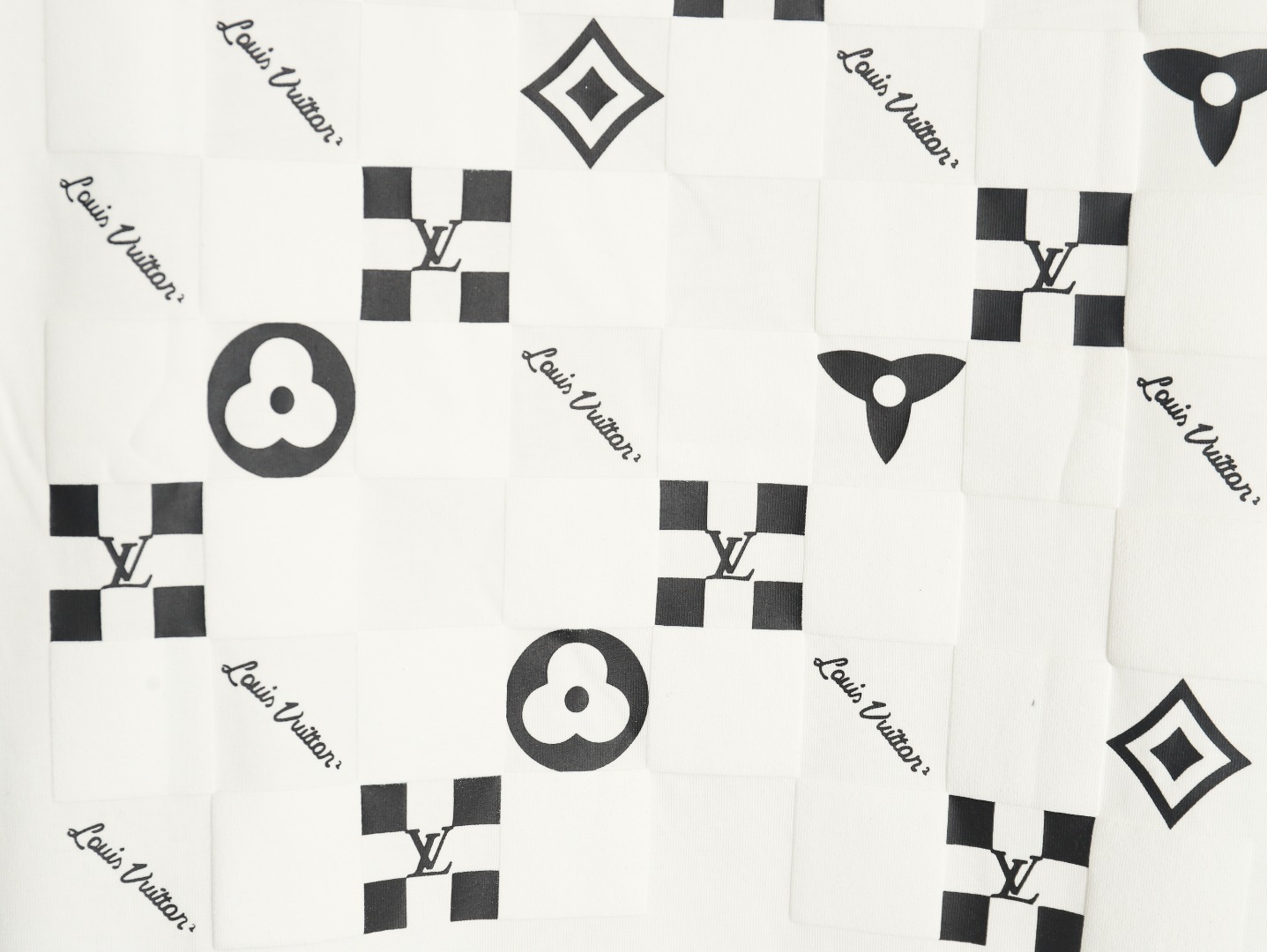 Louis Vuitton Back Checkerboard Short Sleeve T-Shirt