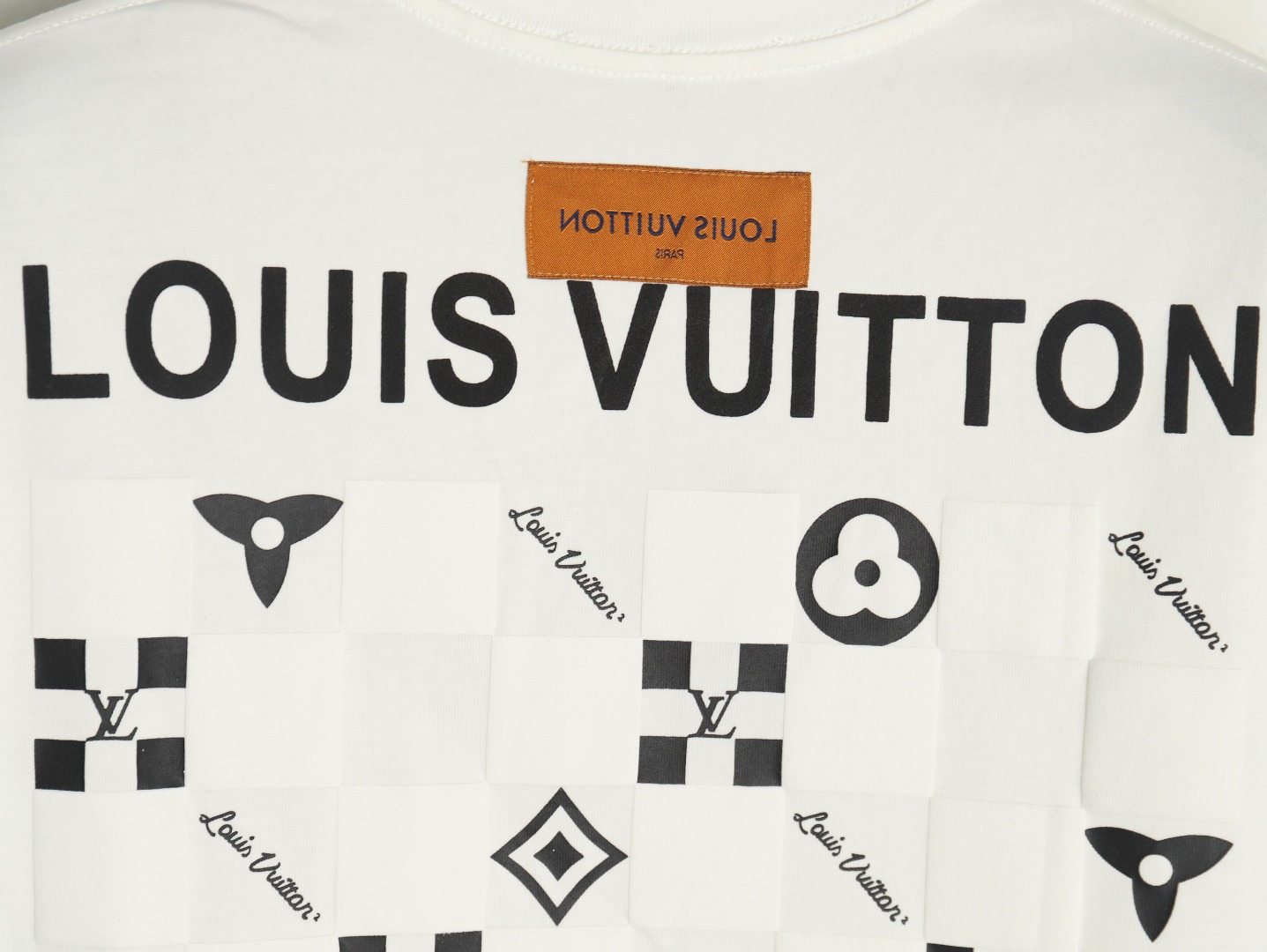 Louis Vuitton Back Checkerboard Short Sleeve T-Shirt