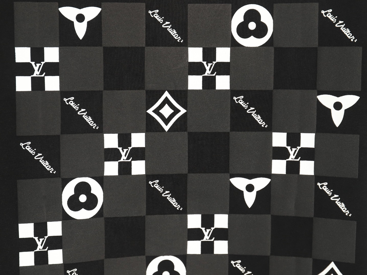Louis Vuitton Back Checkerboard Short Sleeve T-Shirt TSK1