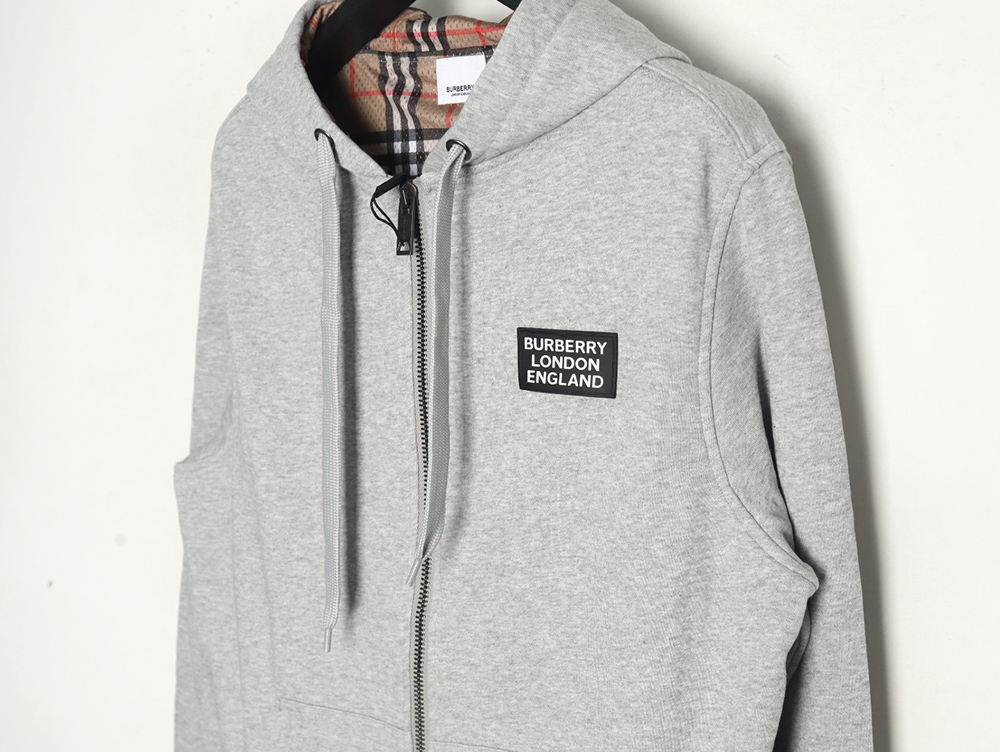 Burberry silicone logo-lined check hooded jacket