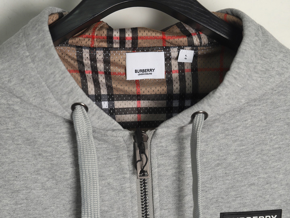 Burberry silicone logo-lined check hooded jacket