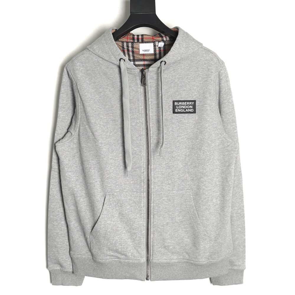 Burberry silicone logo-lined check hooded jacket