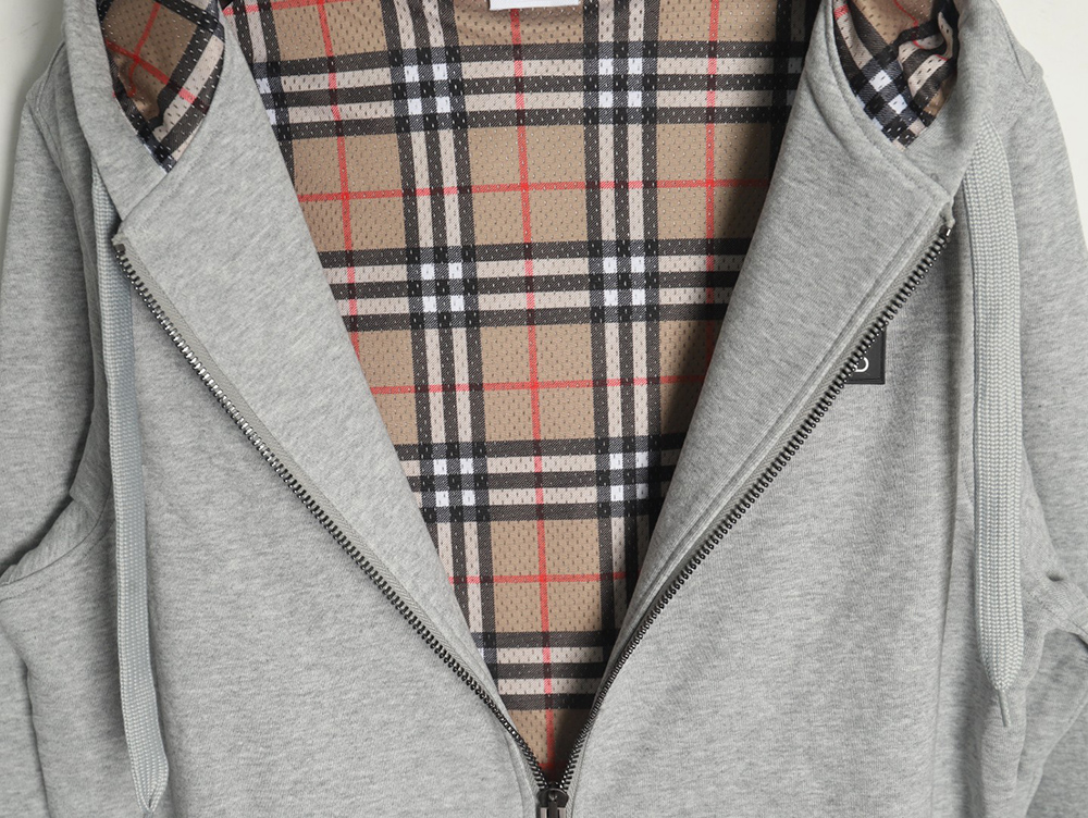 Burberry silicone logo-lined check hooded jacket