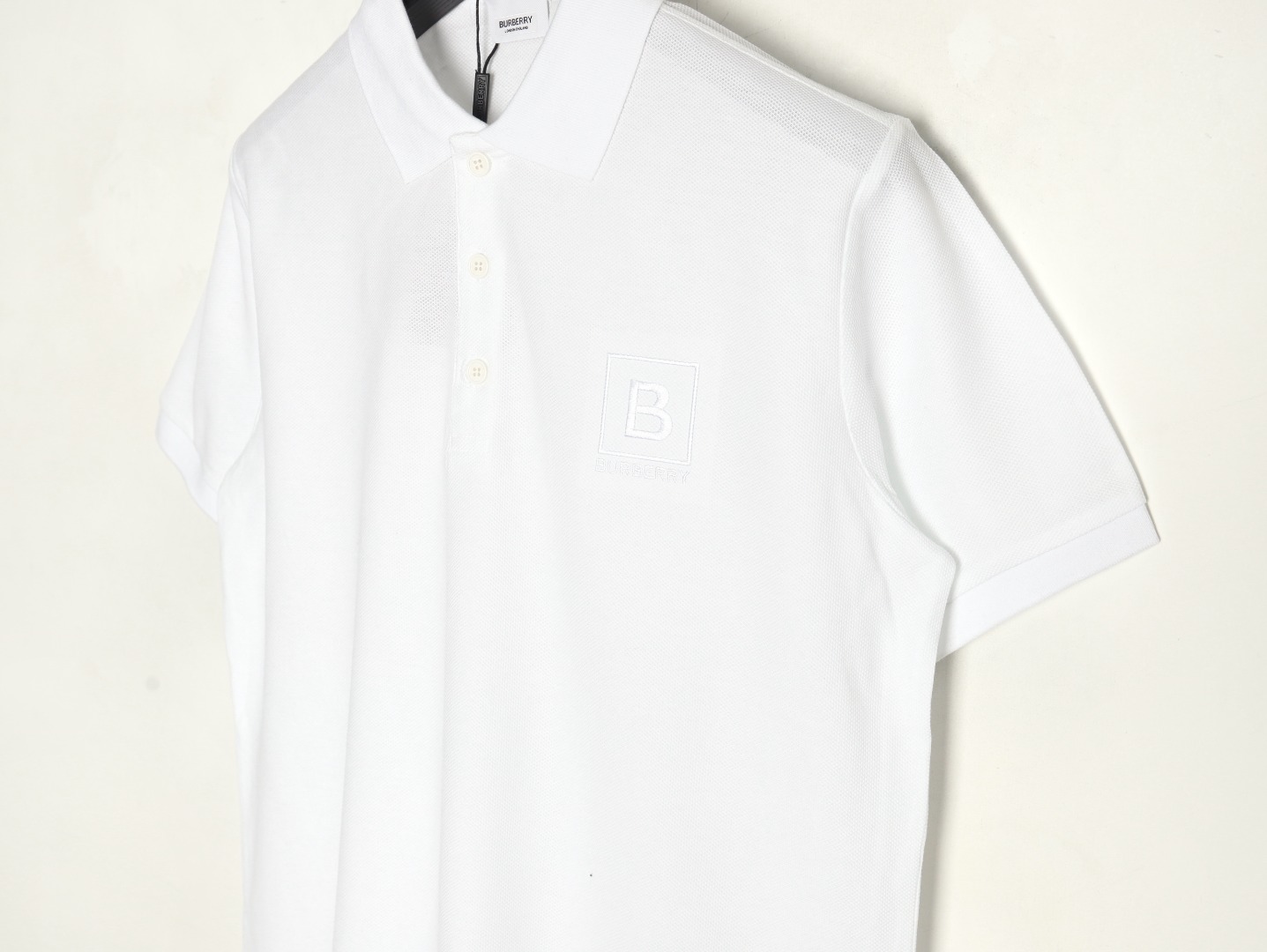 Burberry chest B-embroidered short-sleeved polo shirt