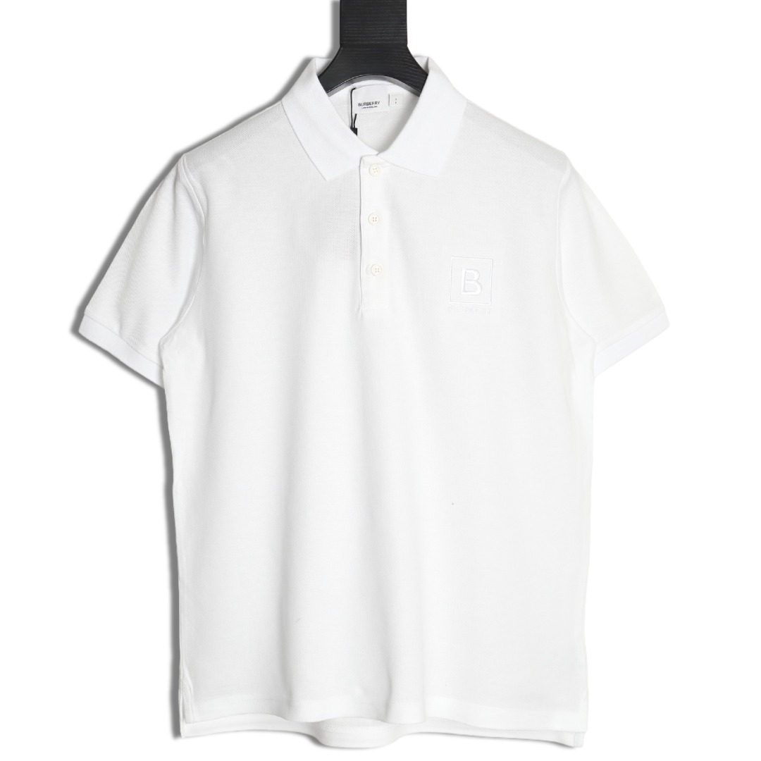 Burberry chest B-embroidered short-sleeved polo shirt