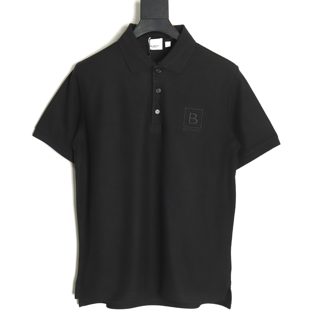 Burberry chest B-embroidered short-sleeved polo shirt TSK4