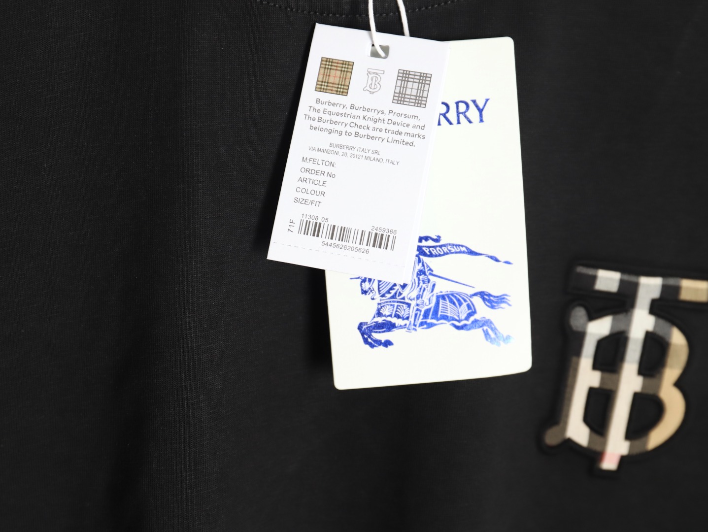 Burberry chest plaid B letter short sleeves TSK1