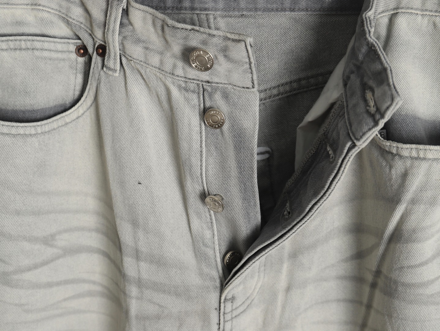 Balenciaga white waxed heavy jeans