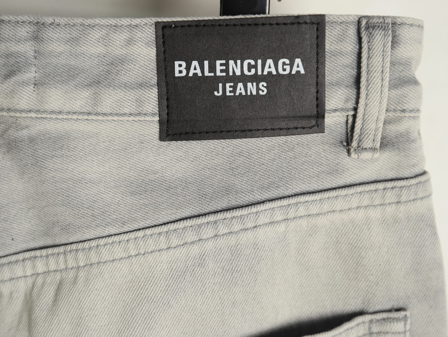 Balenciaga white waxed heavy jeans