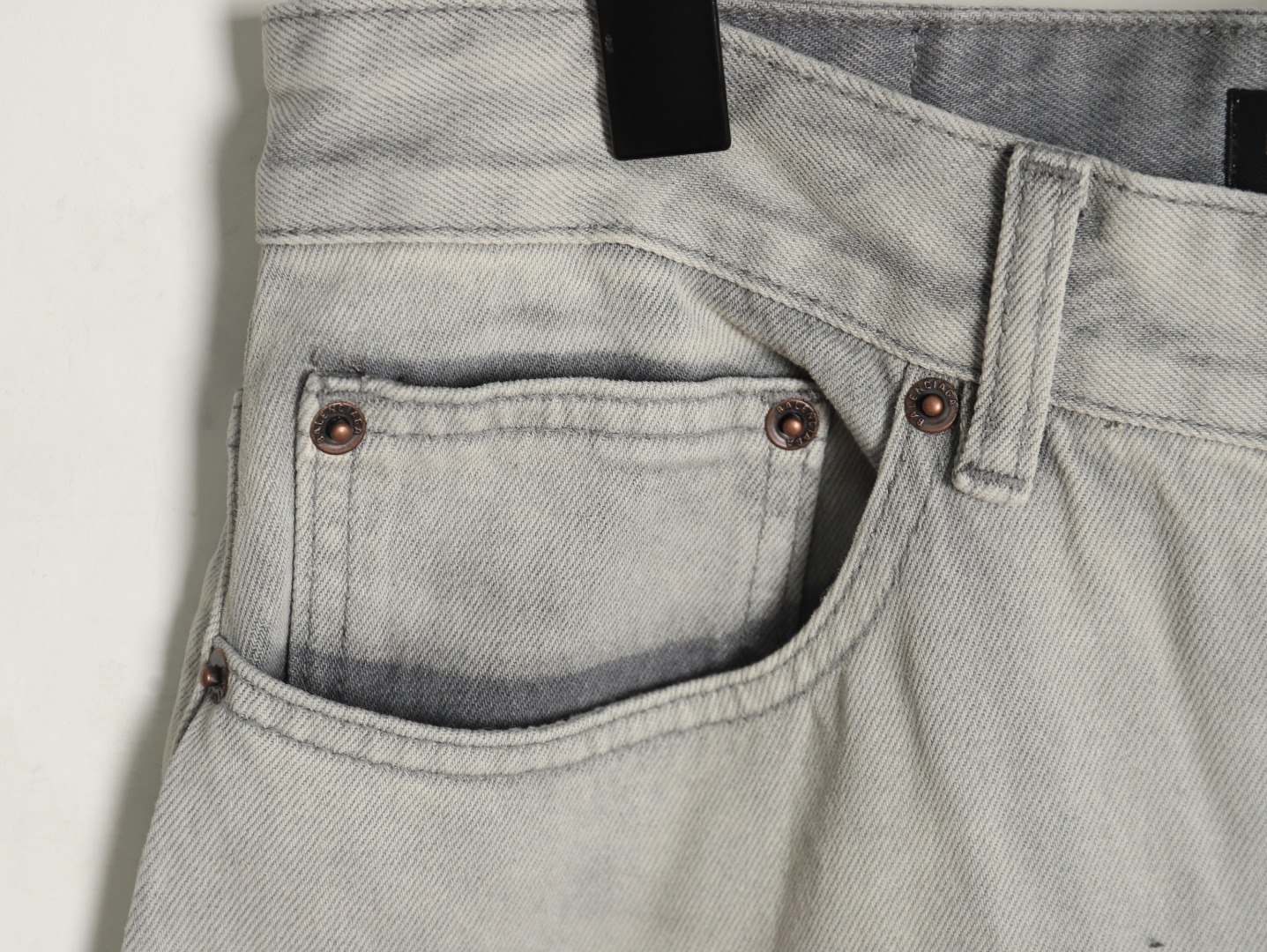 Balenciaga white waxed heavy jeans