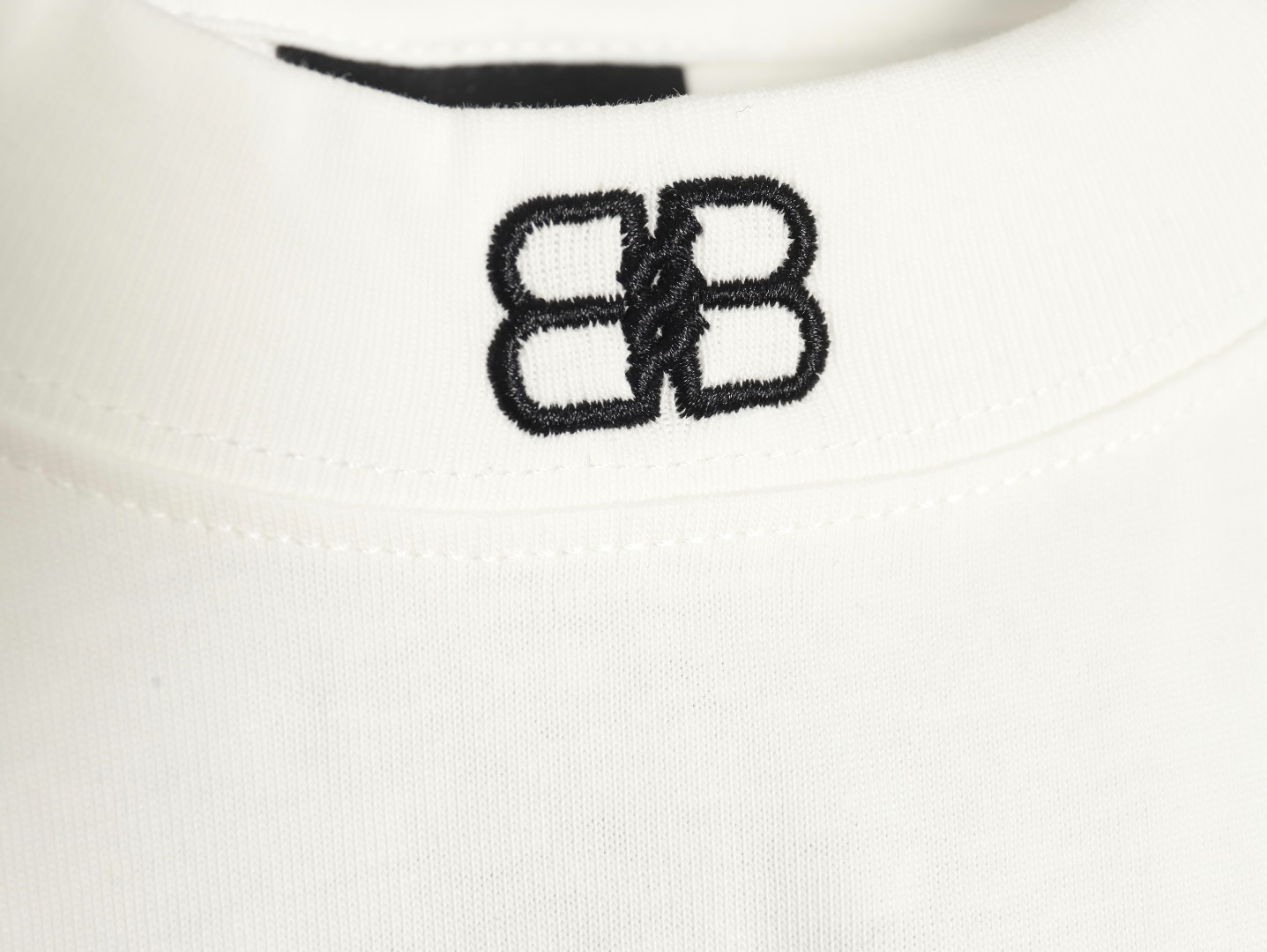 Balenciaga collar double B embroidered logo round neck short-sleeved T-shirt
