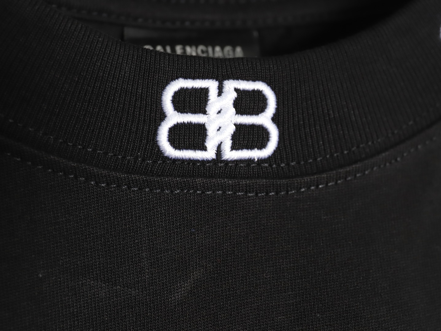 Balenciaga collar double B embroidered logo round neck short-sleeved T-shirt TSK1