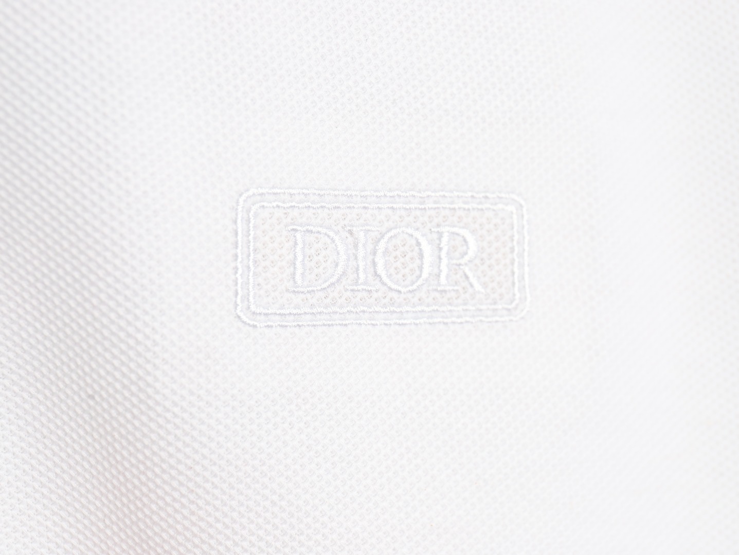 Dior square embroidery short sleeve polo shirt