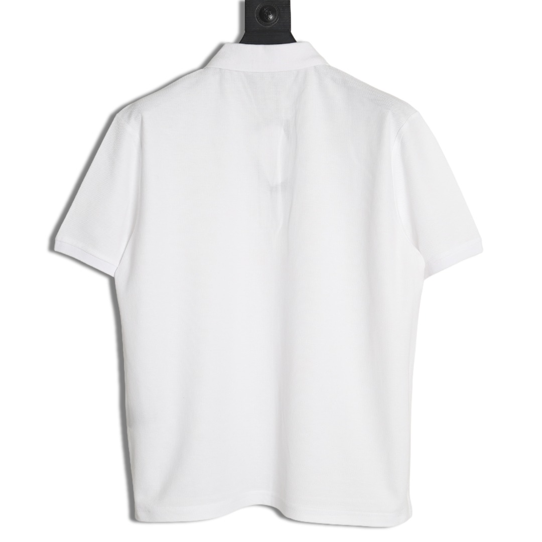 Dior square embroidery short sleeve polo shirt