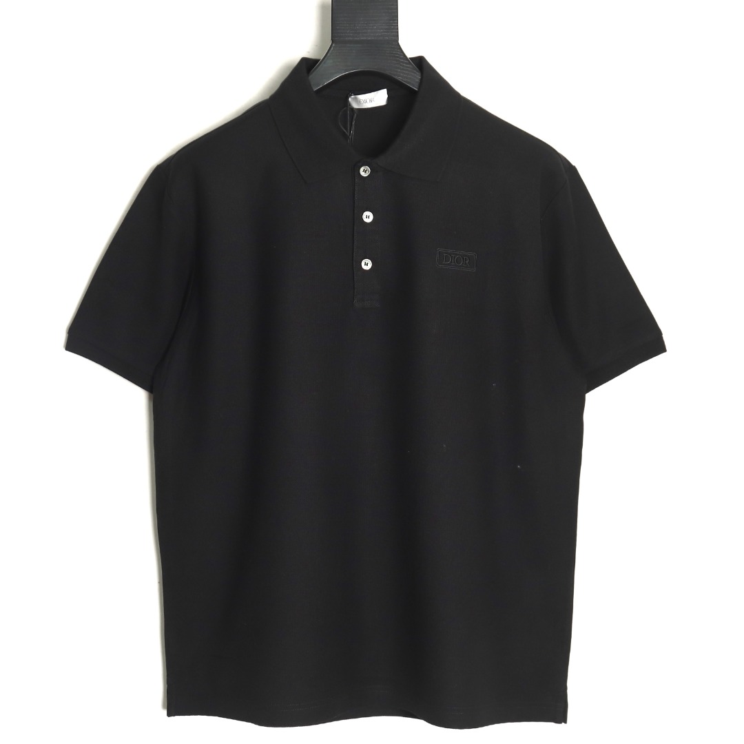 Dior square embroidery short sleeve polo shirt TSK3