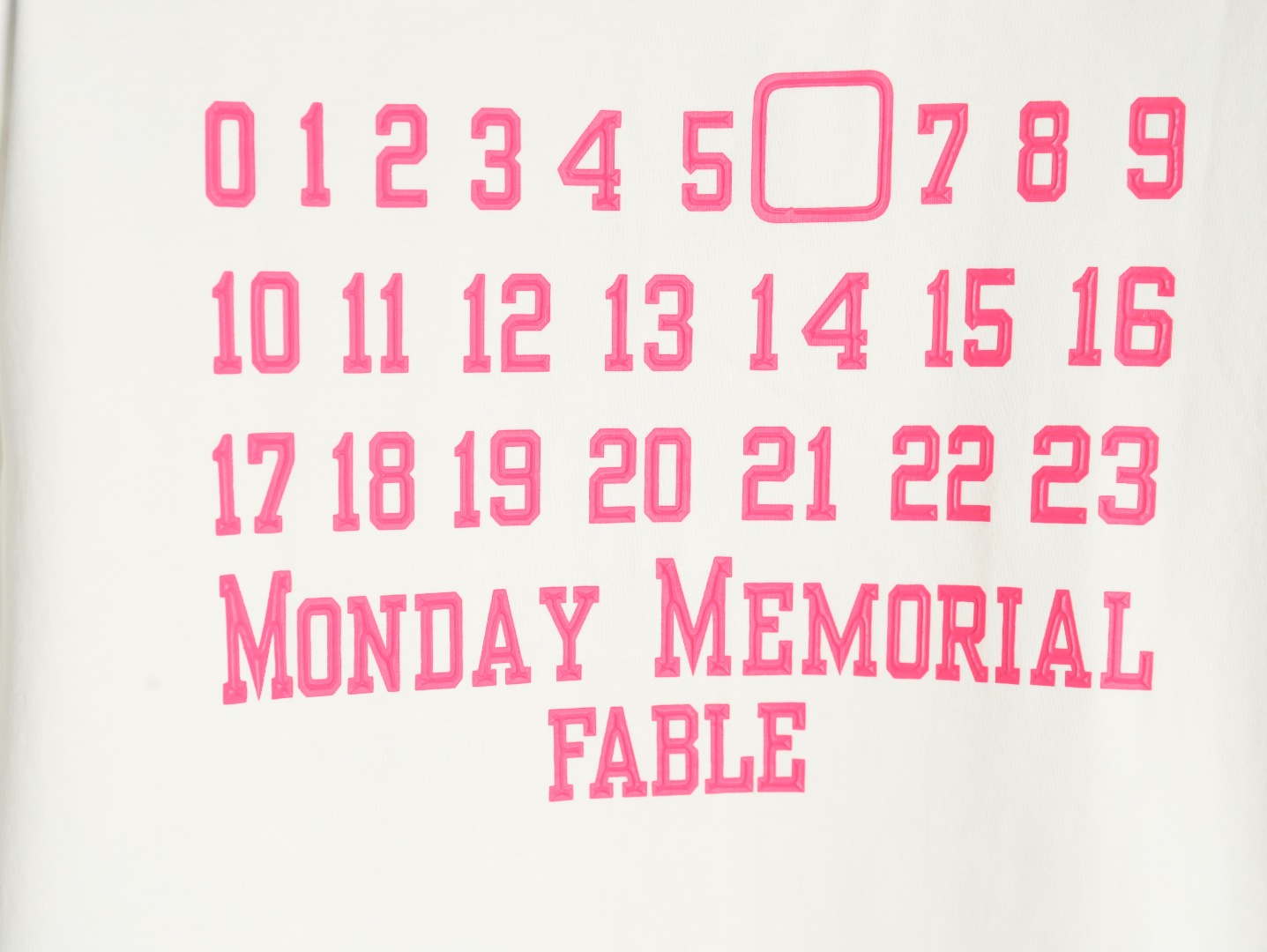 Maison Margiela calendar letter short sleeve