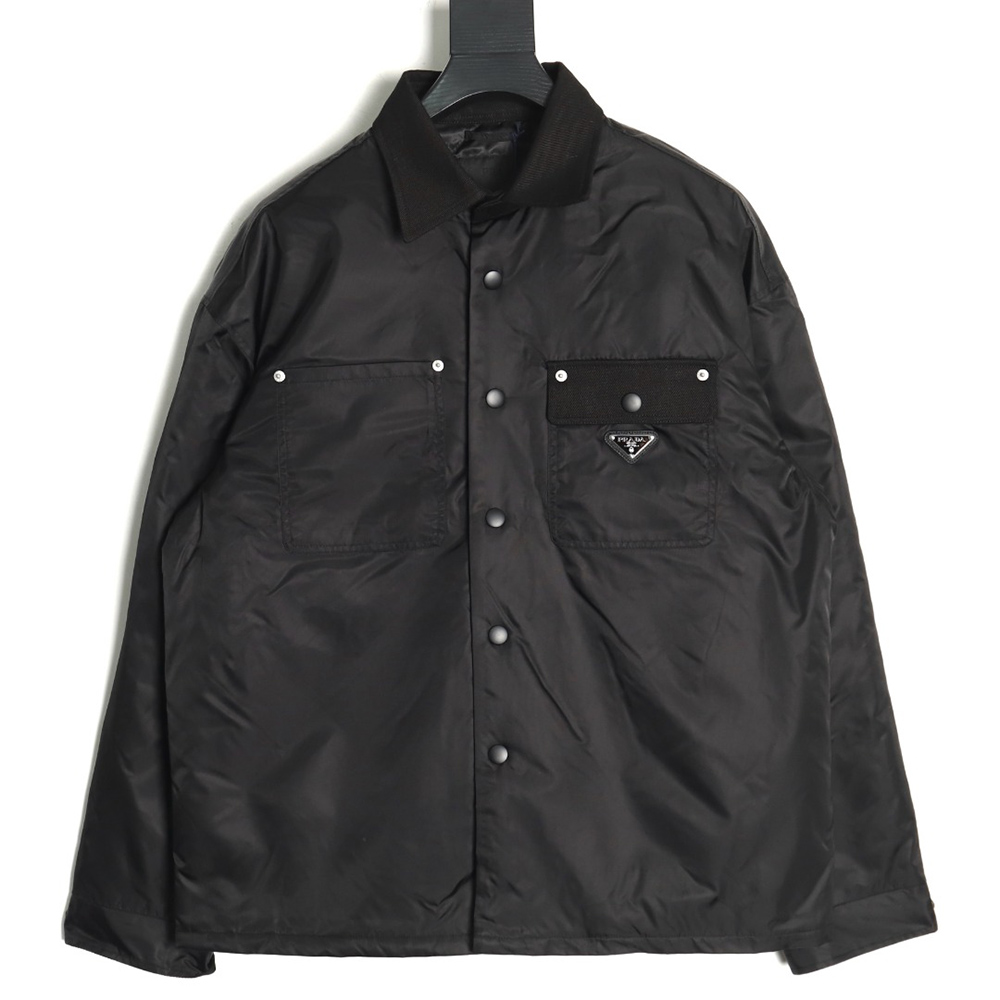 Prada triangle logo flap cotton jacket
