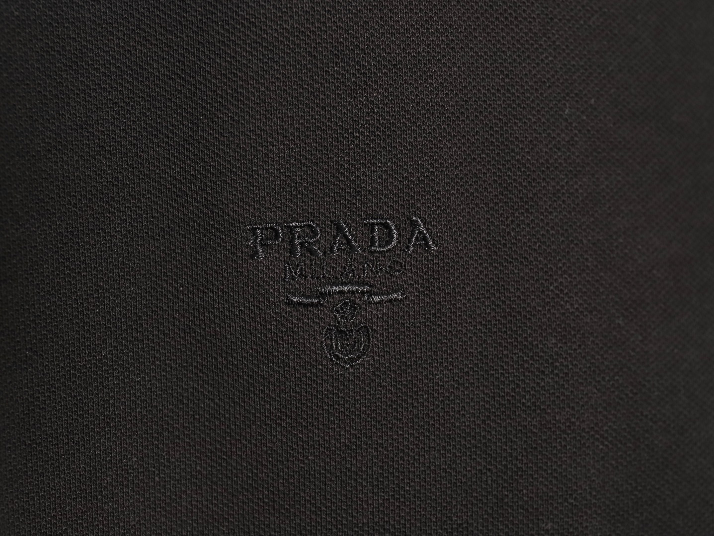 Prada embroidered logo red edge short-sleeve polo shirt TSK1