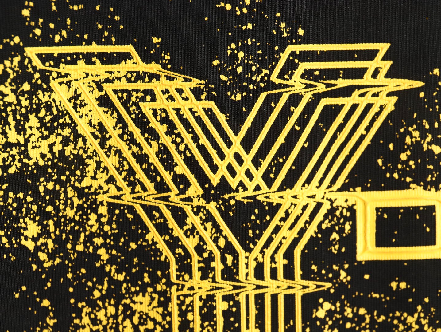 Y-3 Fluorescent Yellow Double Shadow Letter Short Sleeve T-shirt