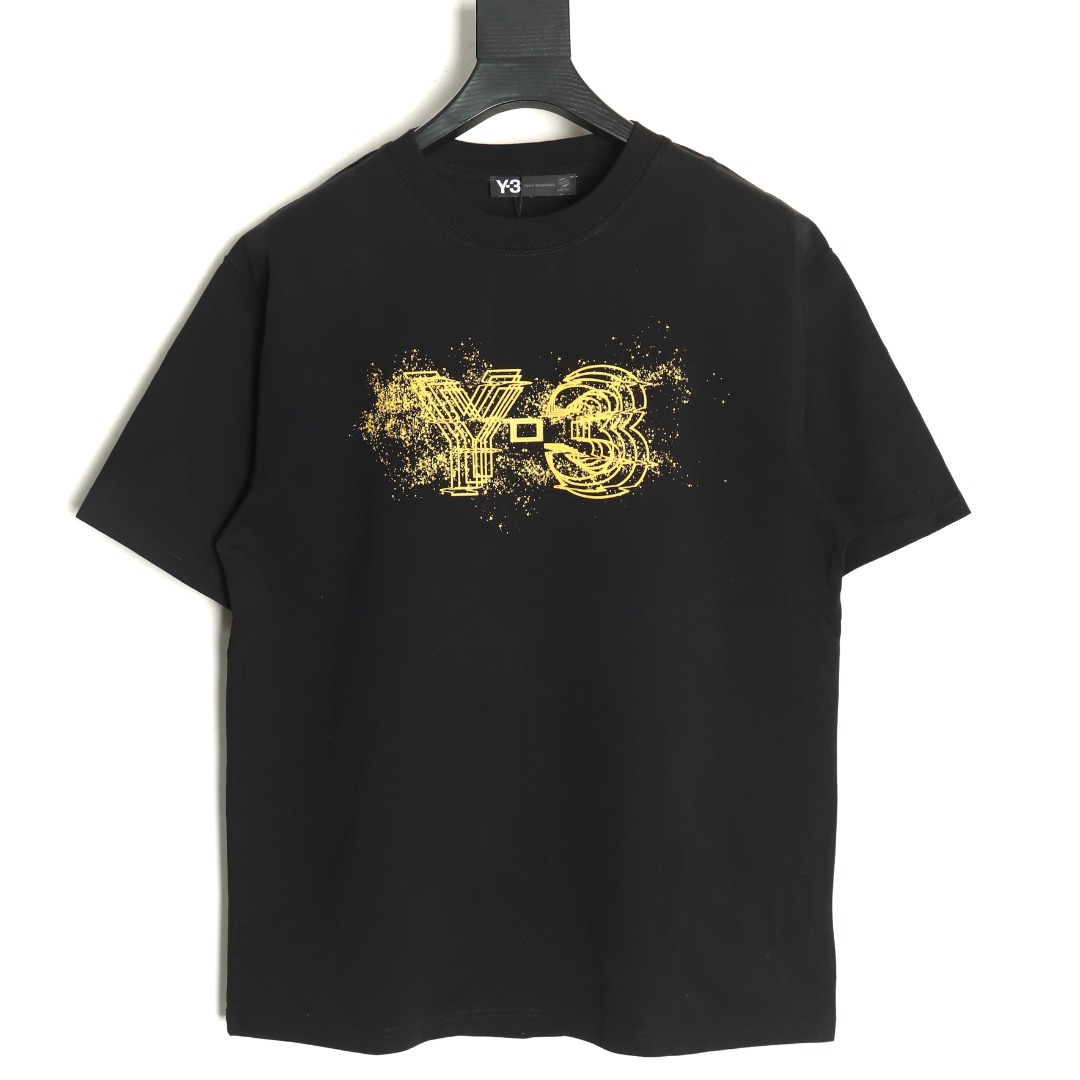 Y-3 Fluorescent Yellow Double Shadow Letter Short Sleeve T-shirt