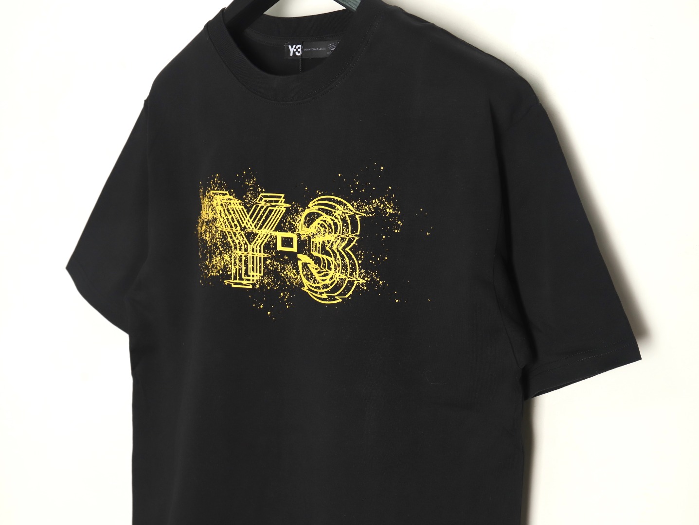 Y-3 Fluorescent Yellow Double Shadow Letter Short Sleeve T-shirt