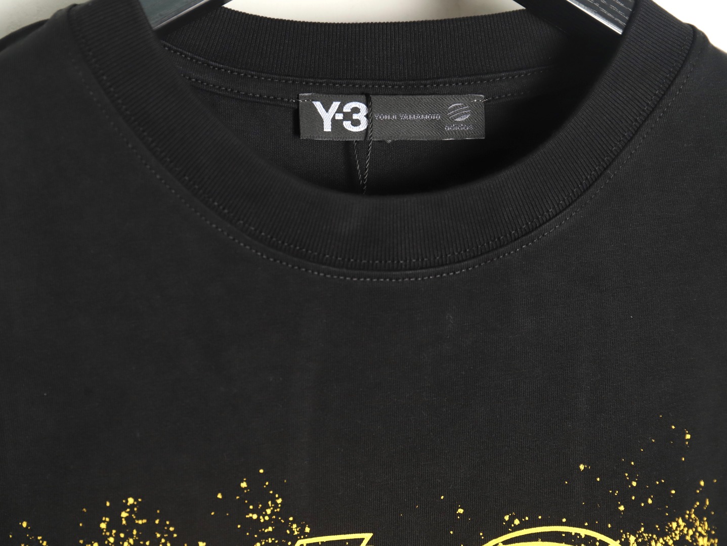 Y-3 Fluorescent Yellow Double Shadow Letter Short Sleeve T-shirt