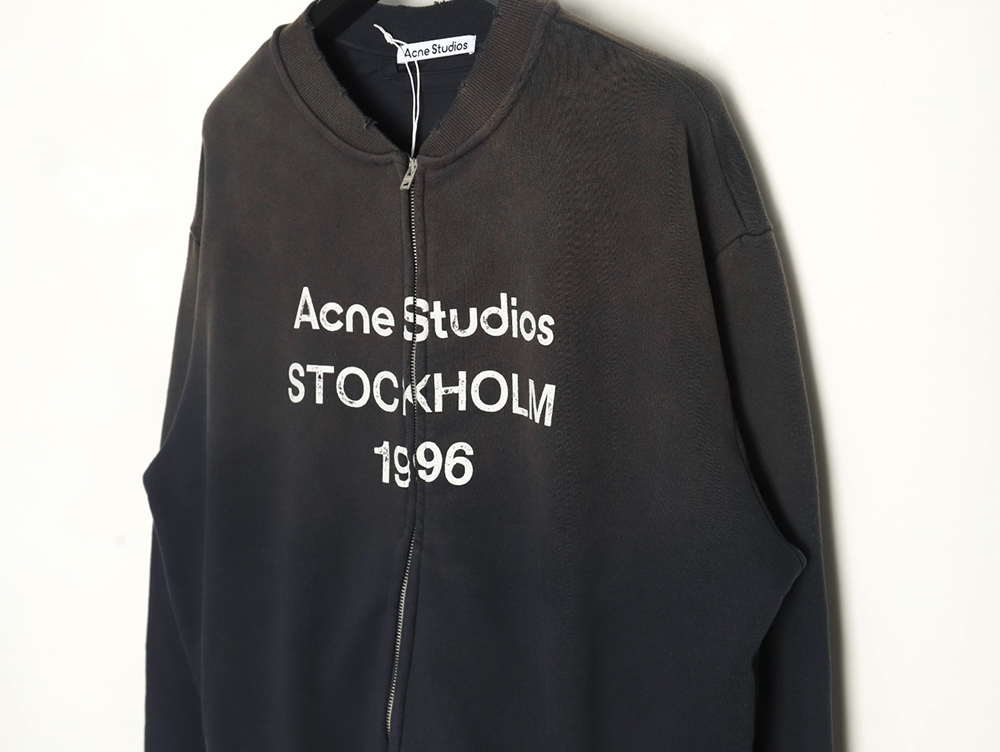 Acne Studios 1996 distressed washed baseball jacket