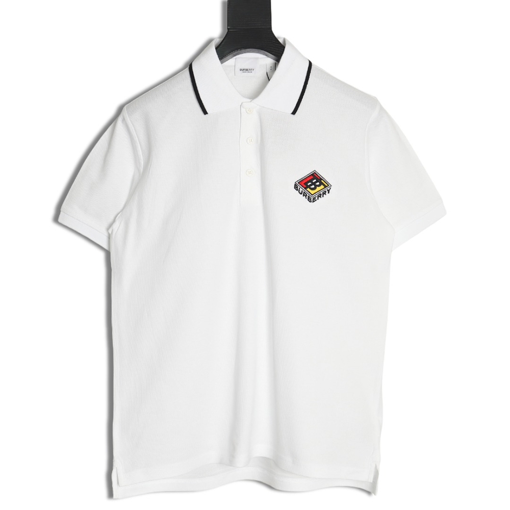Burberry Rubik's Cube Embroidered Short Sleeve Polo Shirt